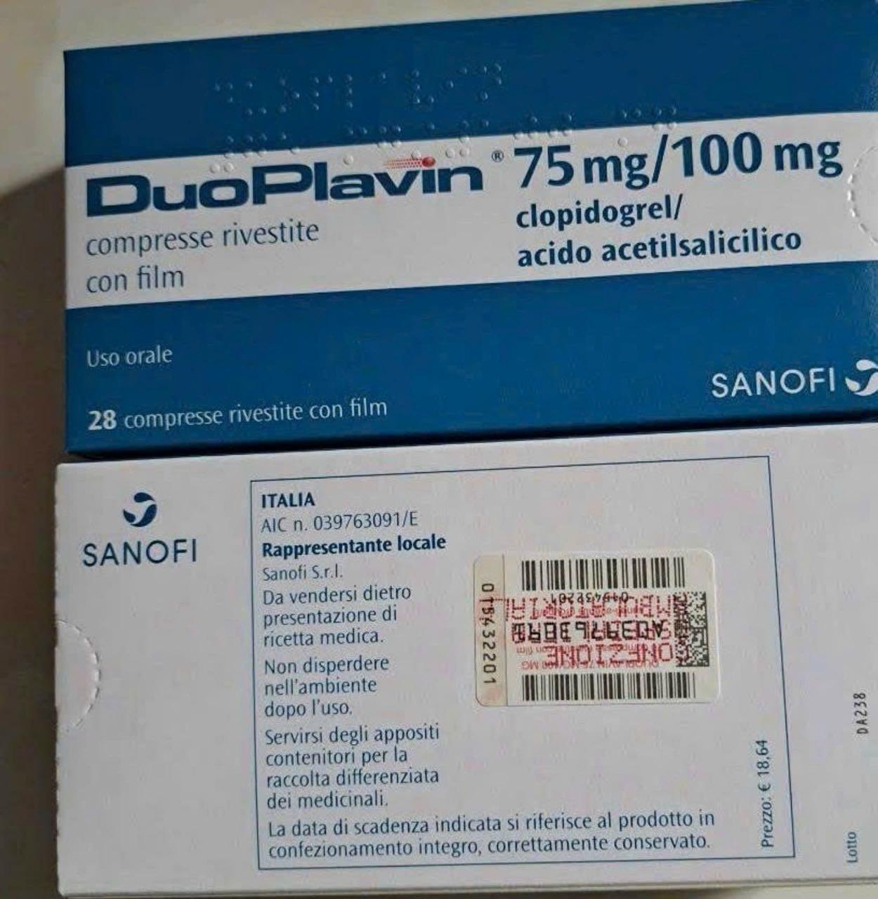 Duoplavin 75mg/100mg Sanofi