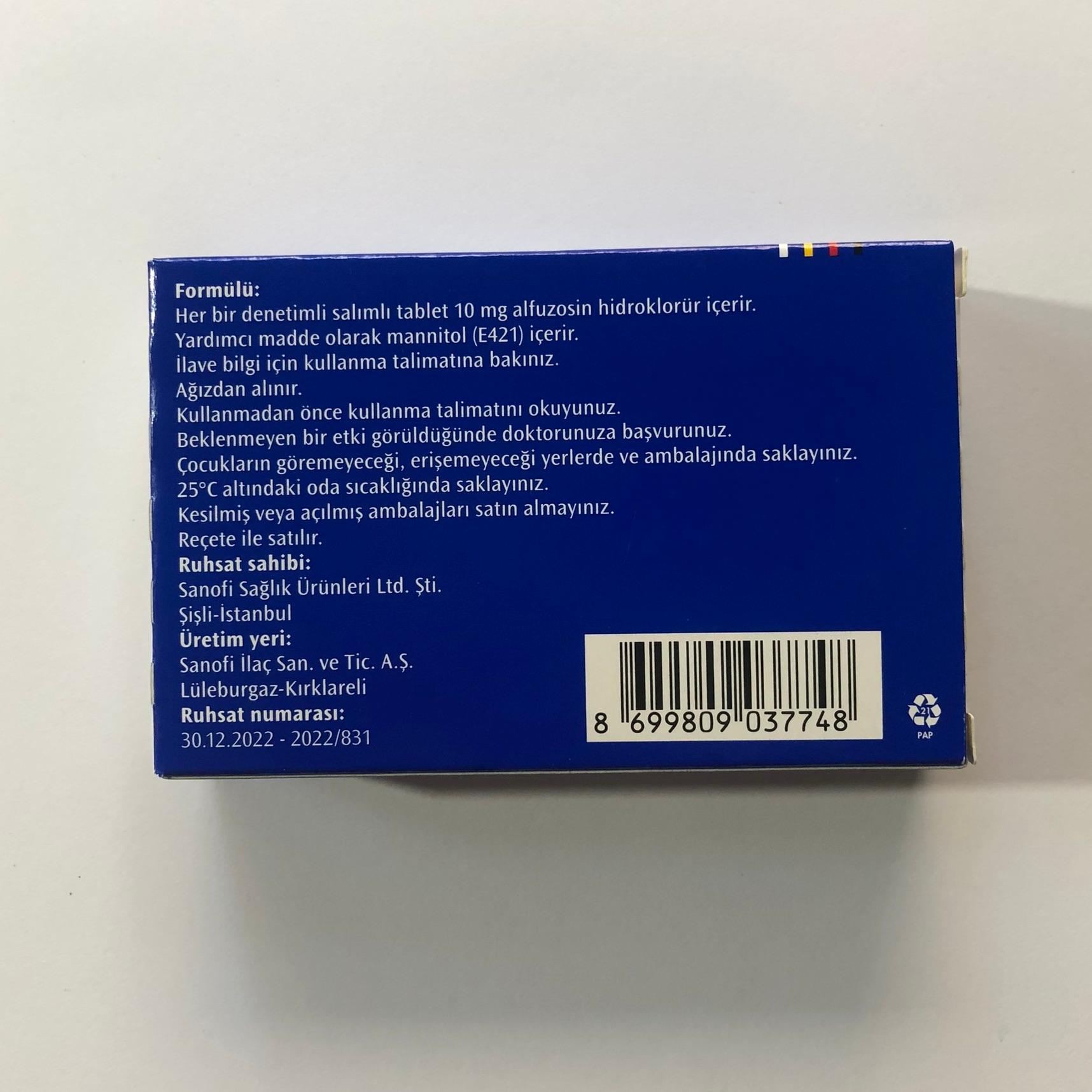 Xatral XL 10mg Sanofi