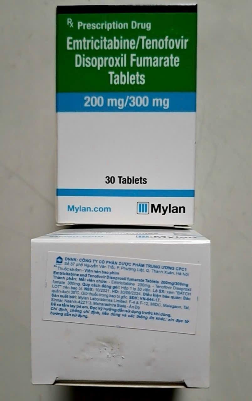 Emtricitabine Tenofovir Disoproxil Fumarate 200mg 300mg Mylan