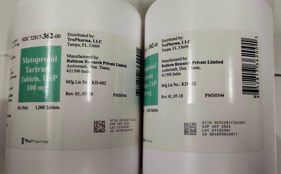 Metoprolol Tartrate 100mg TruPharma