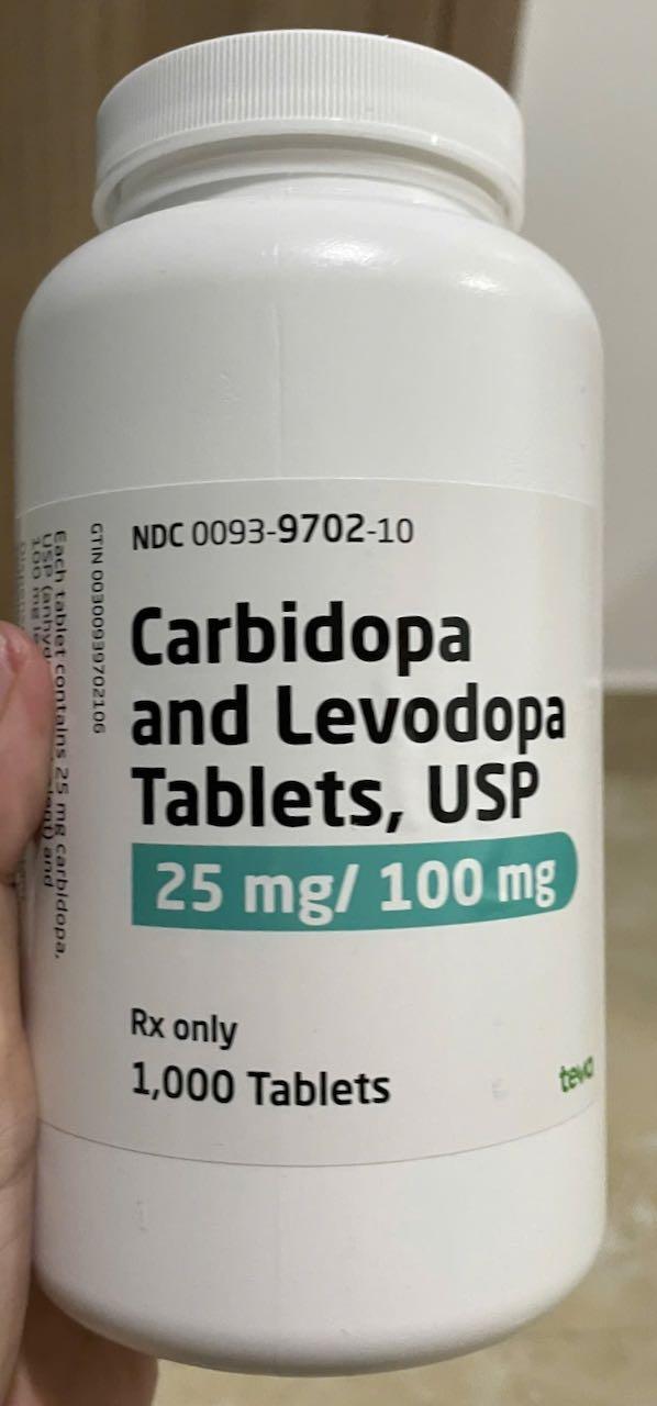 Carbidopa and Levodopa 25mg/100mg Teva 1000 Tablets